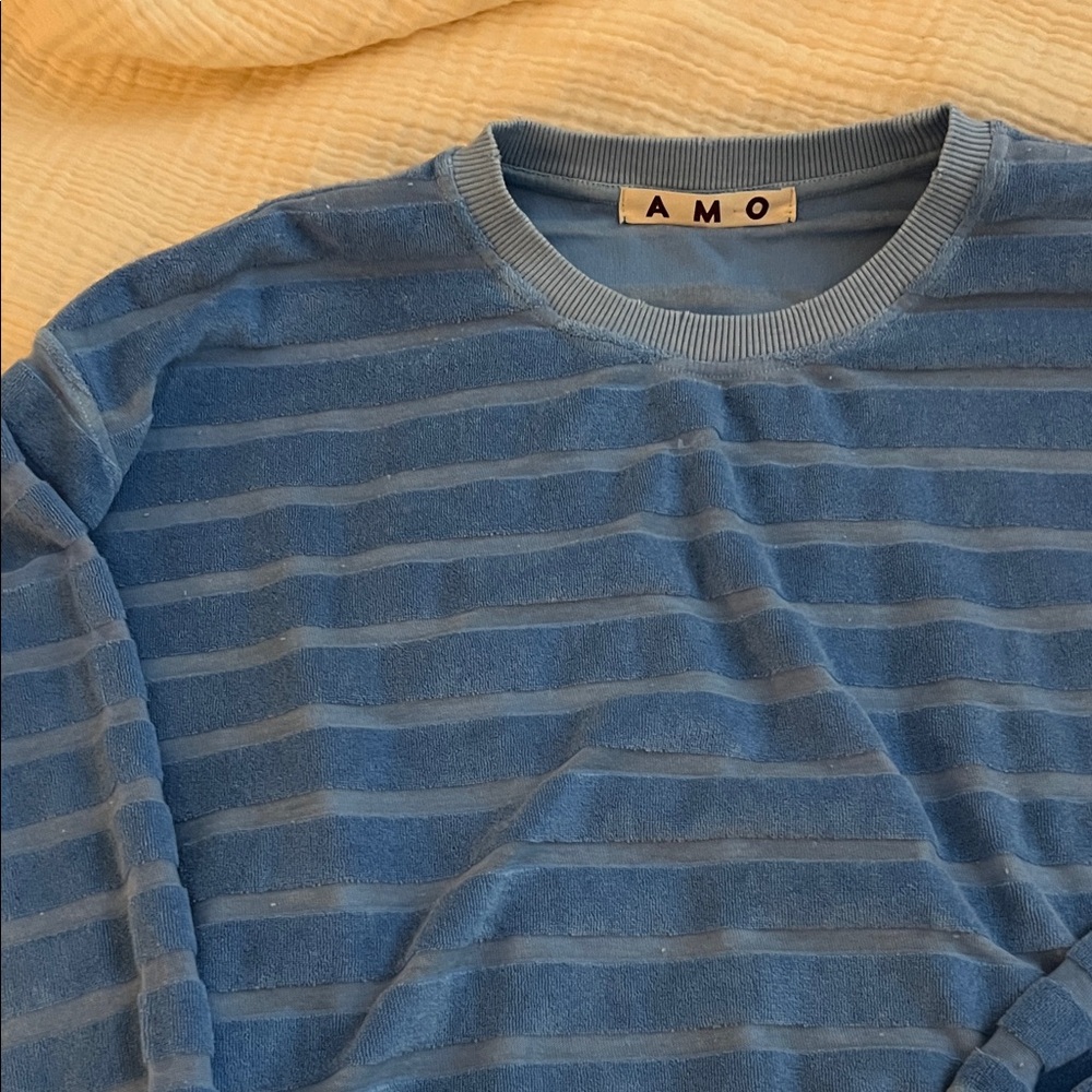 Amo Wave Patterned Blue Pullover - image 1